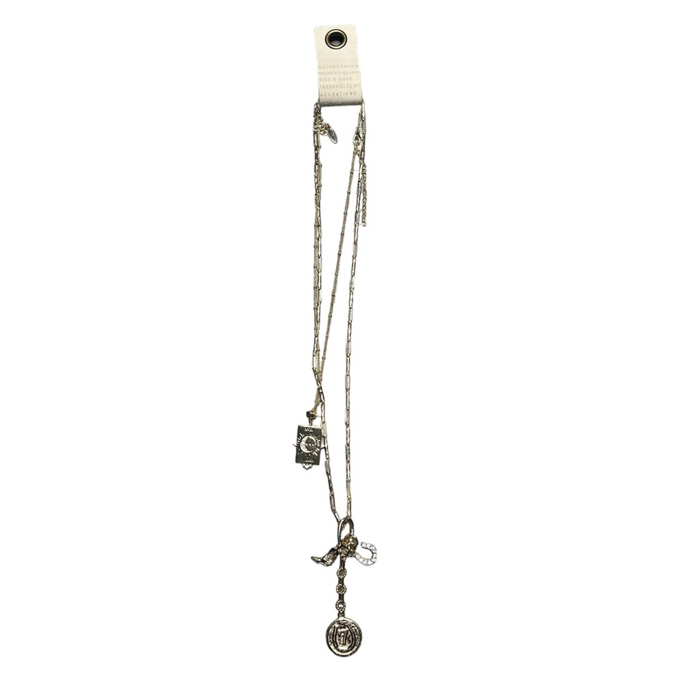 Anthropologie Gold Necklaces Set with Charms